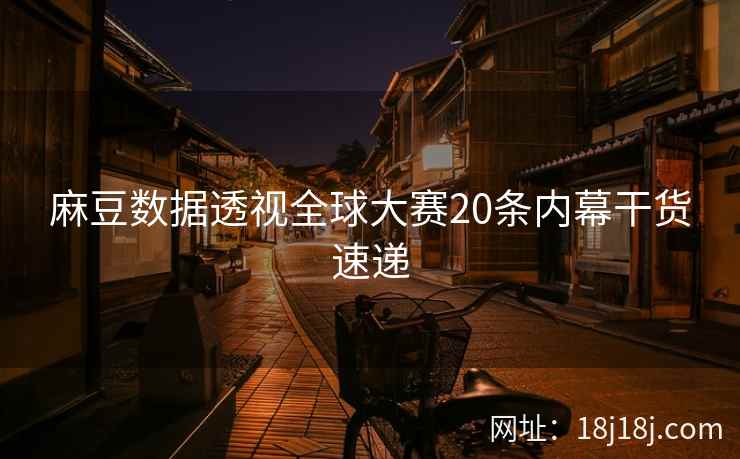 麻豆数据透视全球大赛20条内幕干货速递 麻豆数据透视全球大赛20条内幕干货速递